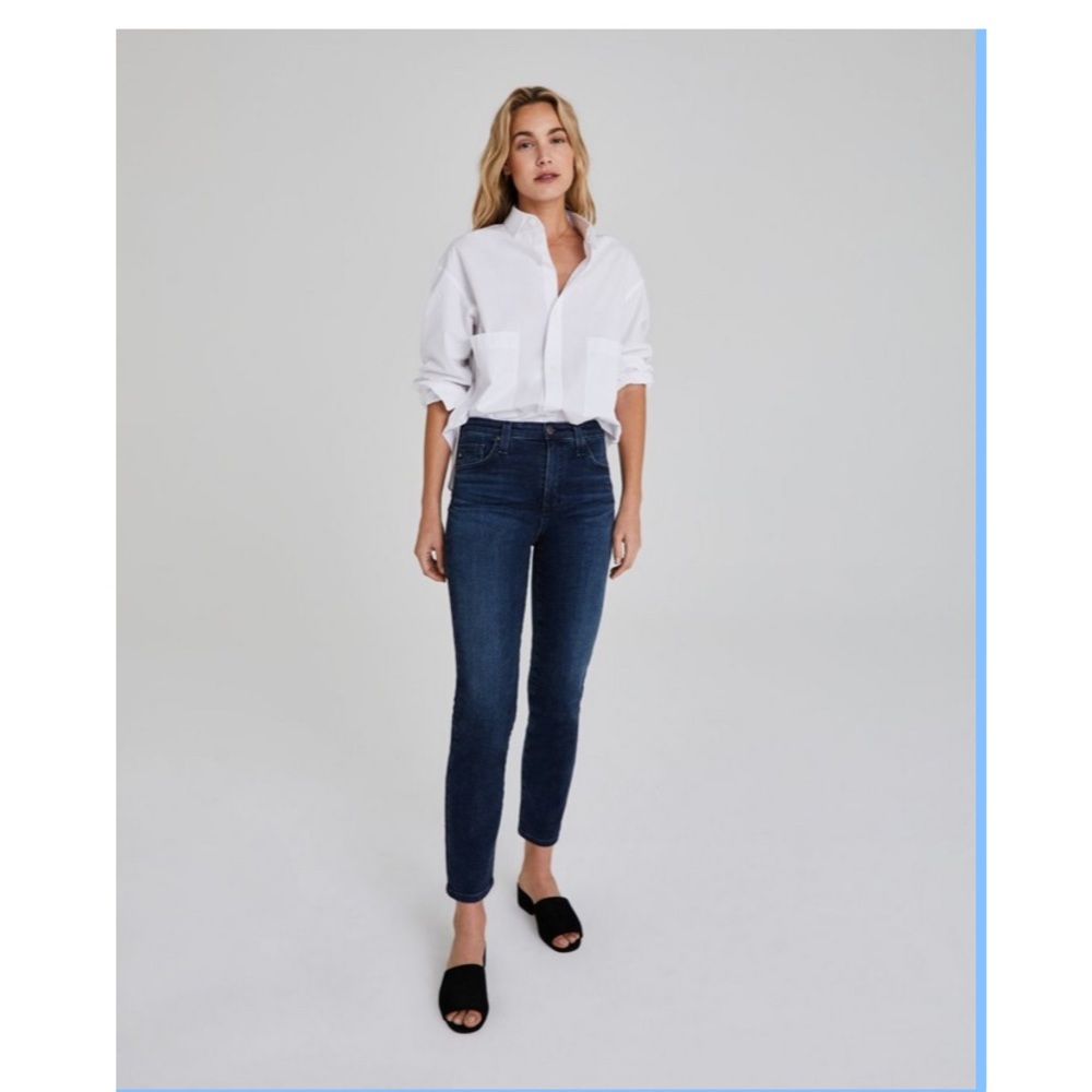 AG The Isabelle High Rise Straight Crop Jeans